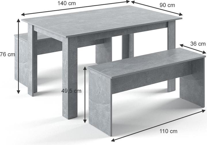 Immagine prodotto Vicco Set Sentio (90 x 140 x 76 cm)