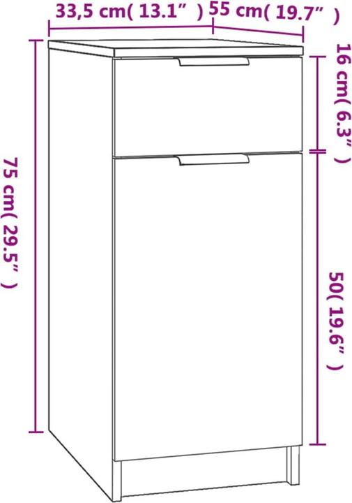 Produktbild VidaXL Gaven (33.5 x 50 x 75 cm)