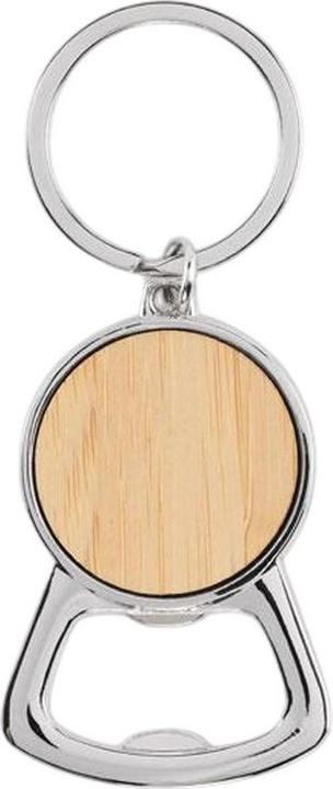Actual product image MidOcean Keypop Bamboo Recycled Aluminium Bottle Opener Keyring