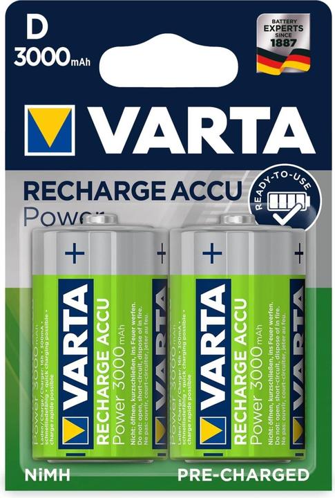 Produktbild Varta Recharge Accu Power (2 Stk., D, 3000 mAh)