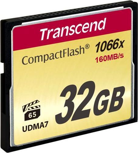 Actual product image Transcend 32 GB CompactFlash card with 1000x write speed (32 GB, CF)