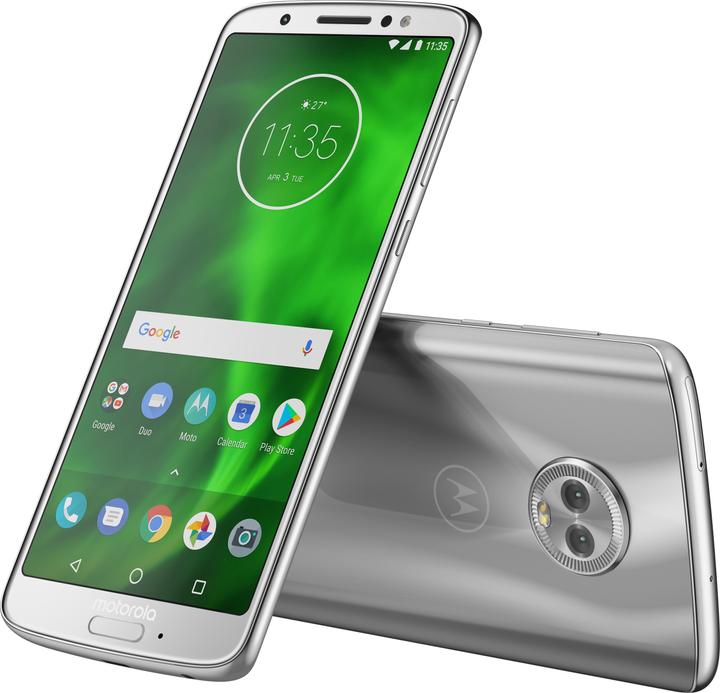 Produktbild Motorola Moto G6 (32 GB, Silber, 5.70", Dual SIM + SD, 12 Mpx, 4G)