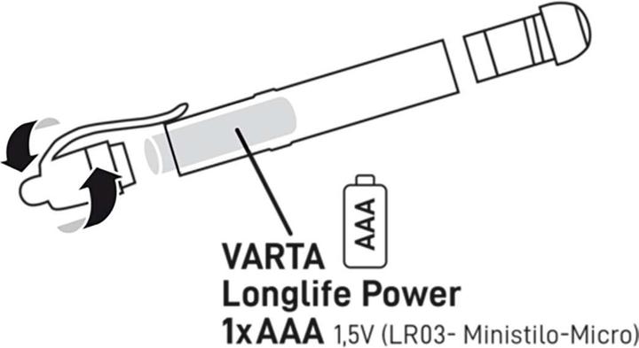 Actual product image Varta Torch, penlight, LED, 1 AAA (11.70 cm, 3 lm)