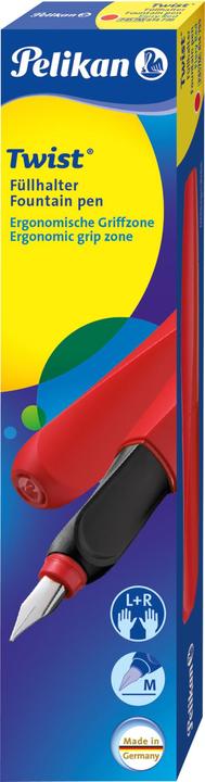 Immagine prodotto Pelikan Penna stilografica Twist rosso fuoco medio (M), rosso nero (Rosso fuoco, 1 x)