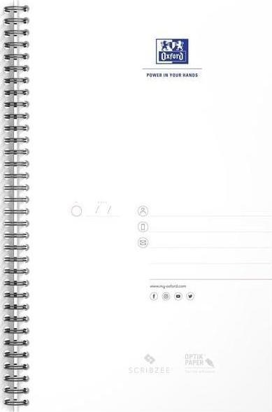 Actual product image Oxford Essentials A4 Soft Card Twin-wire Notebook 5mm Squares 180 Pages Black SCRIBZEE® Compatible (A4, Checked)