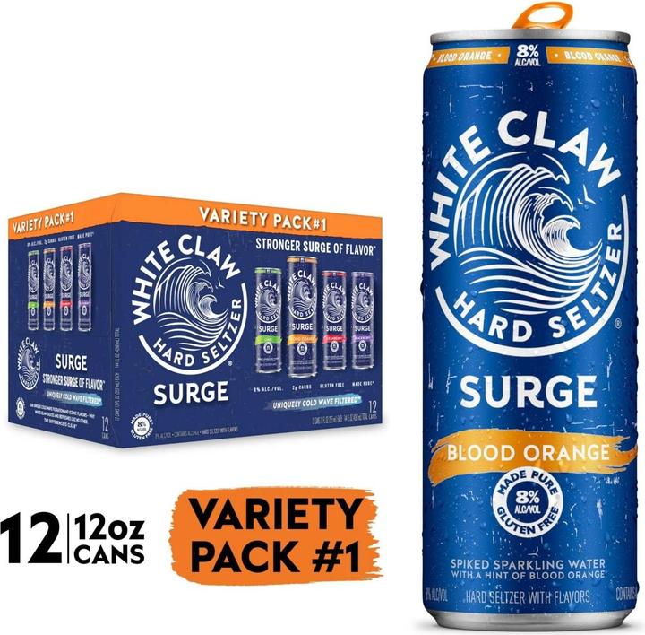 Actual product image White Claw SURGE Hard Seltzer VARIETY Pack / (24 x 35.5 cl)