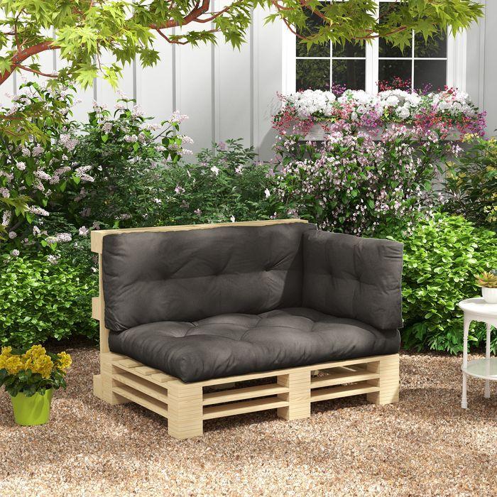 Actual product image Swisshandel24 3 Sitzer Palettenkissen 120cmx80cmx12cm, UV-Schutz wasserabweisend, Dunkelgrau (120 x 80 x 12 cm)