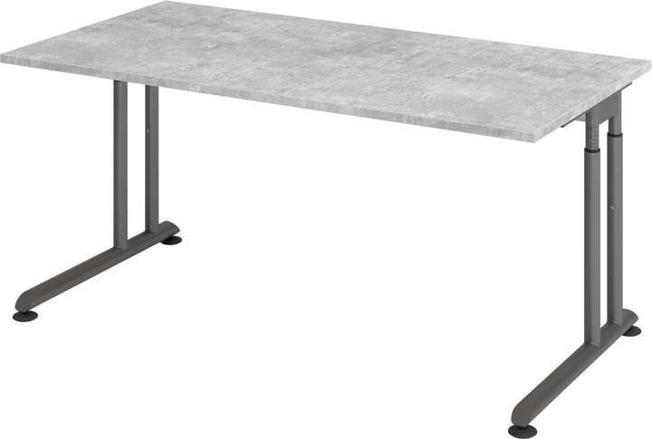 Escritorio Bureau Pied C 160x80cm Béton/Graphite (160 x 80 cm)