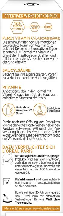 Nährwerte und Zutaten L'Oréal Paris L’Oréal Paris Revitalift Clinical Vitamin C Serum 30 ml (30 ml)