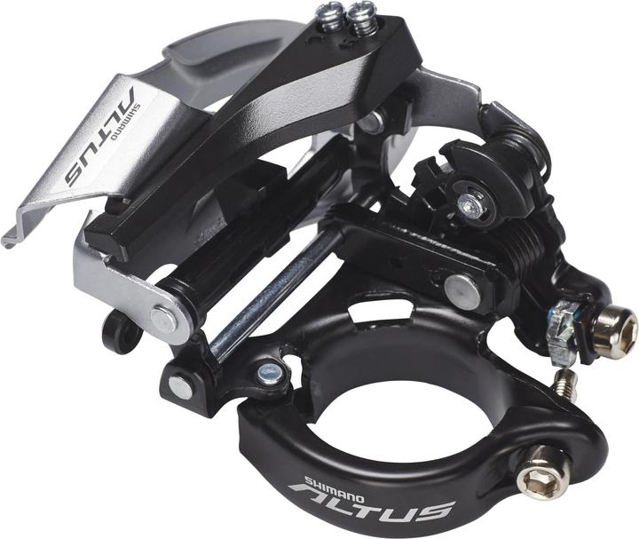 Actual product image Shimano Altus FD-M370 front derailleur 3x9-speed clamp dual-pull