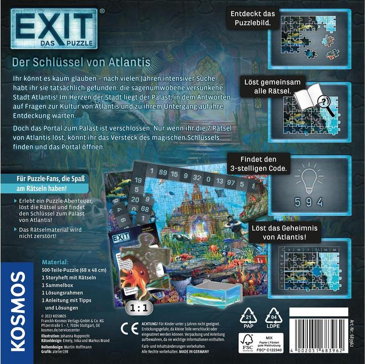 Actual product image Kosmos EXIT® - The Puzzle The Key to Atlantis (500 pieces)