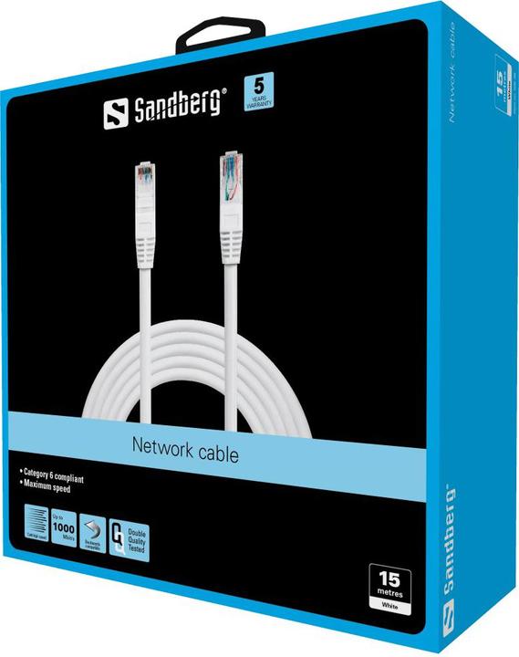 Immagine prodotto Sandberg Cavo di rete UTP Cat6 15 m (U/UTP, CAT6, 15 m)