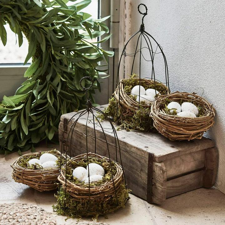 Immagine prodotto Loberon Nido con uova set di 4 Trista marrone/bianco