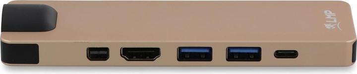 Produktbild LMP USB-C Compact Dock 4K 8 Port, HDMI, Mini-DP, Eth., USB 3.0, SD/microSD, USB-C, Alu., gold *New (USB-C, 8 Ports)