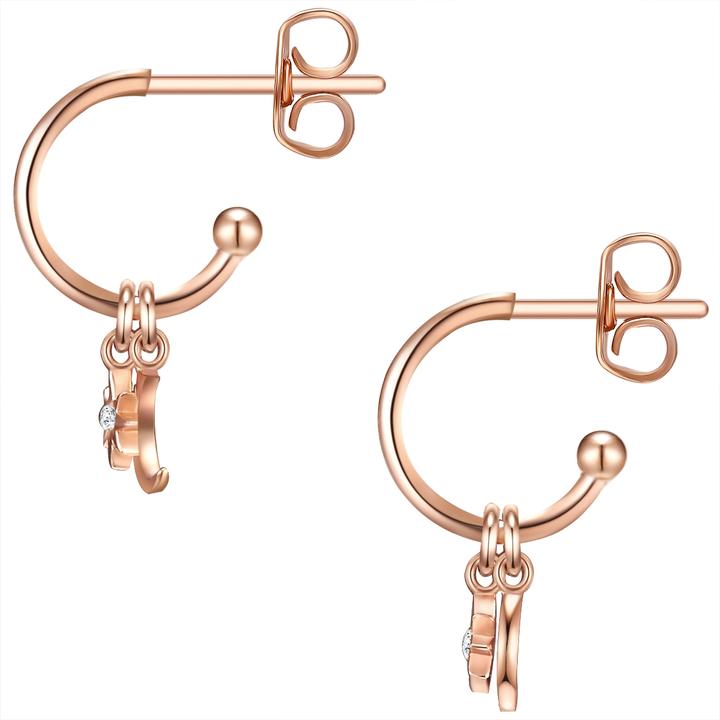 Actual product image Lulu & Jane Ladies earrings crescent/star brass - 35294 (Brass)
