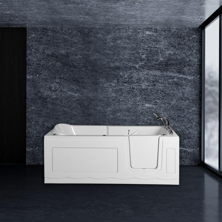 Immagine prodotto PureHaven Vasca da bagno per anziani 150x75 cm Seduta e idromassaggio con getti massaggianti Porta integrata (150 cm, 75 cm)