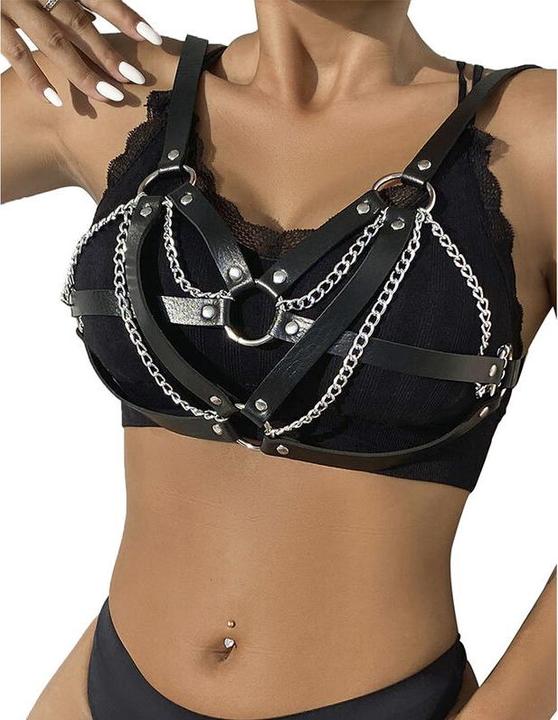 Actual product image Subblime 953713 Punk Bondage Belt Metal Buckle Black One Size