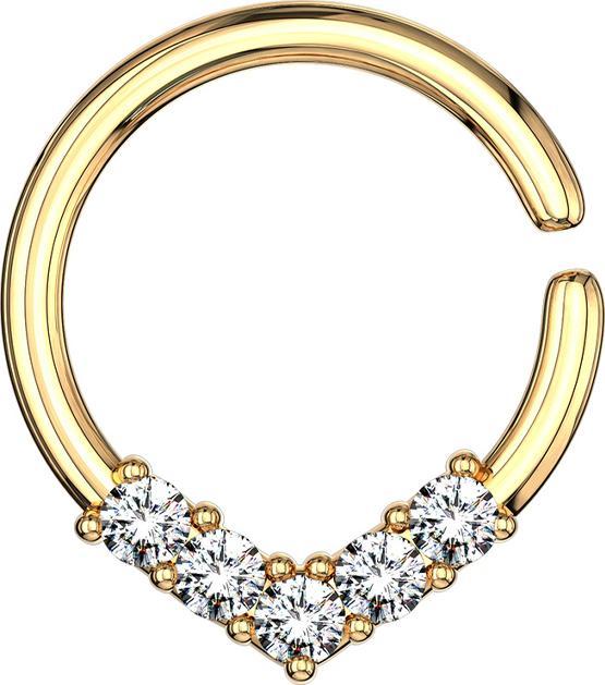 Image du produit Star Piercing Micro piercing anneau 14k doré rond avec des cristaux (Laiton)