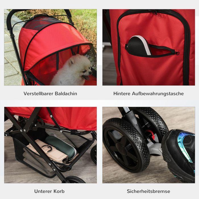 Immagine prodotto Swisshandel24 Passeggino per cani Passeggino per cani di piccola taglia e gatti Passeggino per animali Passeggino (Gatto, Cane, Pieghevole)
