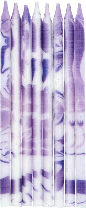Folat Bougies Marbre Violet - 10 cm - 24 pièces (24 pcs)