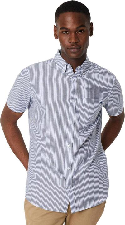 Actual product image Universal Textiles Mens Stripe Seersucker Short-Sleeved Shirt (L)