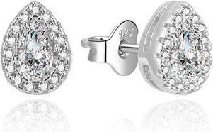 Beneto Glittering silver stud earrings AGUP1782L (L)