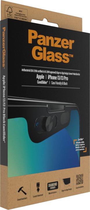 Produktbild PanzerGlass Displayschutz CF Cam Slider AB (1 Stück, Apple iPhone 13 Pro, Apple iPhone 13)
