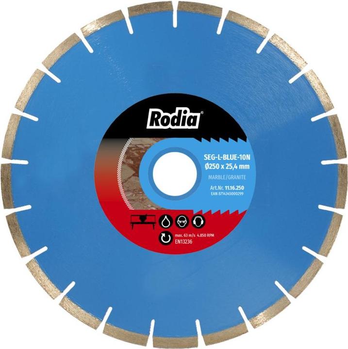 Rodia 11.16.200 SEG-L-BLUE-10N Diamanttrennscheibe 200 x 25,4 mm Granit