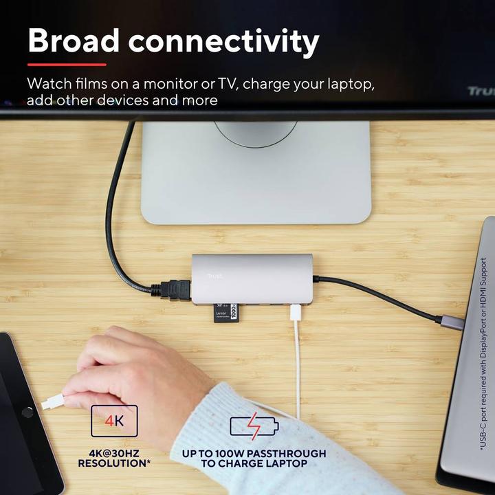 Image du produit Trust Station d'accueil Dalyx 7-en-1 USB-C (USB-C, 1 Ports)