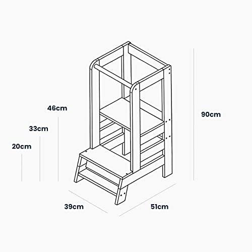 Actual product image Activity Board Learning tower for children - Adjustable learning tower for babies made of natural wood with