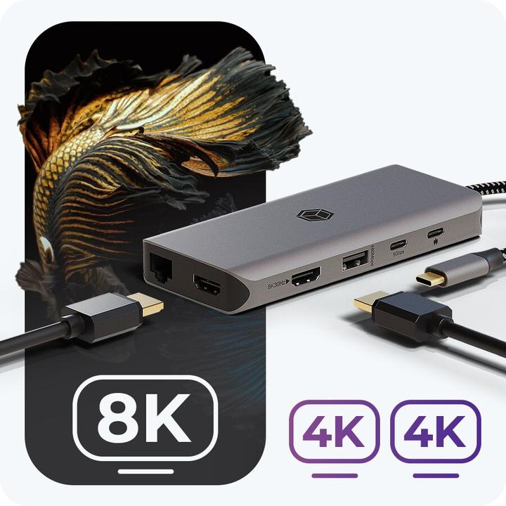 Actual product image Icy Box Dockingstation 12-in-1 USB Type-C (USB-C, 12 Ports)