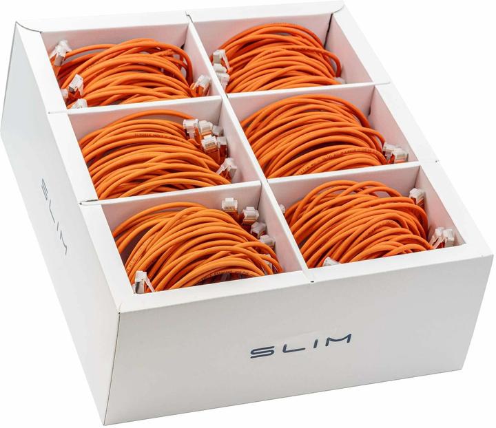 Produktbild SLIM Slimpatchkabel RJ-45, Cat 6A, U/FTP, 1 m, Orange (U/FTP, CAT6a, 1 m)
