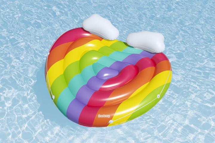 Actual product image Bestway Rainbow Dreams™ 2-Person Inflatable Pool Island 1.75 m x 1.63 m
