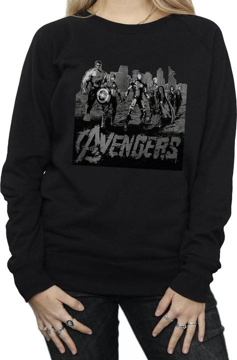 Actual product image Womens/Ladies Avengers Mono Team Art Sweatshirt (L)