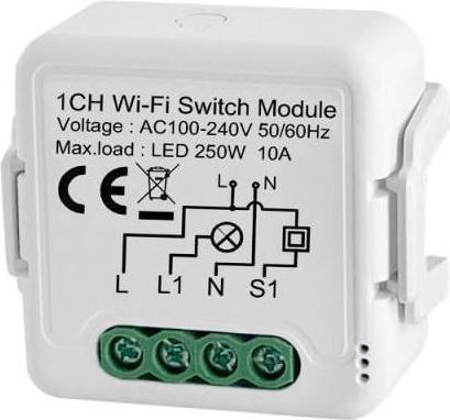 Immagine prodotto Netplus NPLLSW01-10A - Modulo interruttore relè intelligente 10A a 1 canale Wi-Fi (Attuatore dell'interruttore)