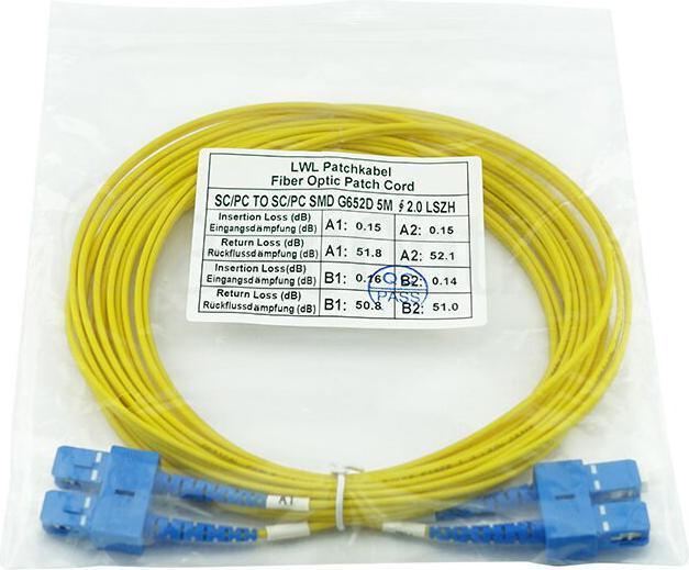 Produktbild BlueOptics Cisco CAB-SMF-SC-SC-50 kompatibles SC-SC Singlemode Patchkabel 50 Meter (CAT6, 50 m)