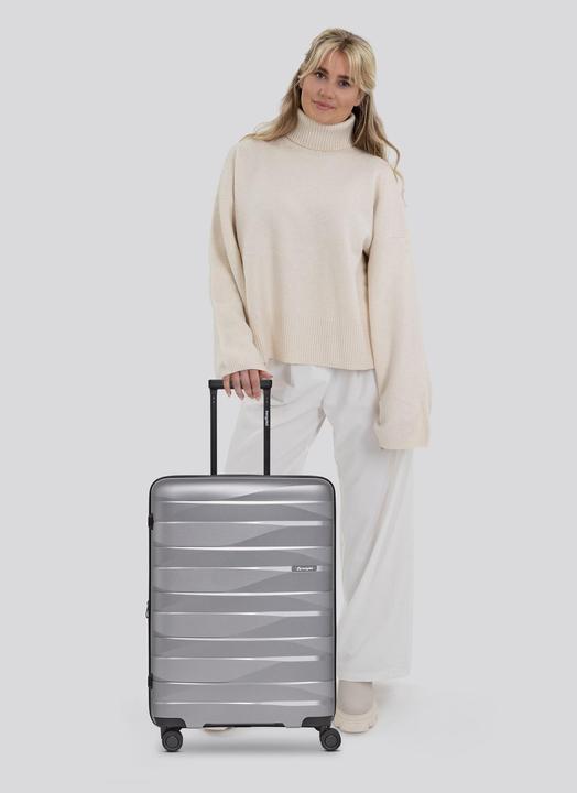 Immagine prodotto Bergpfeil Trolley da viaggio a 4 ruote M 66 cm con piega ad espansione (72 l, M (50 - 90l))