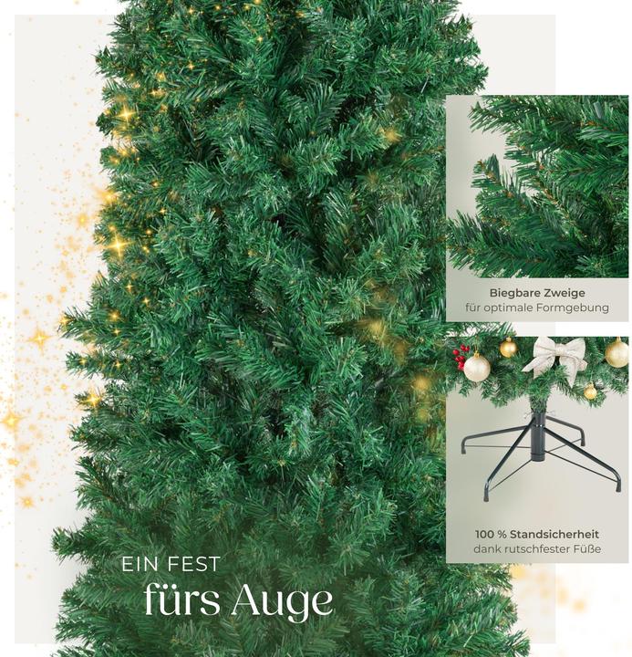 Immagine prodotto tectake Albero di Natale artificiale Comet, aspetto realistico (210 cm)