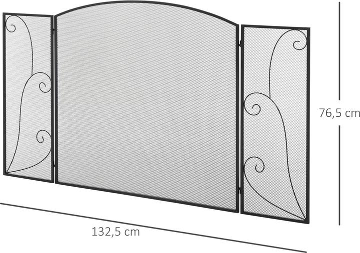 Image du produit Homcom Grille de cheminée avec trois panneaux (132,5 x 76,5 cm)