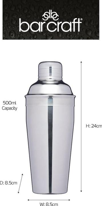 BarCraft Insulated Double Walled Stainless Steel 500 ml by (Cocktail shaker)