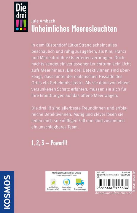 Produktbild Kosmos Die drei!!!, 94, Unheimliches Meeresleuchten (Deutsch, Jule Ambach, 2022)