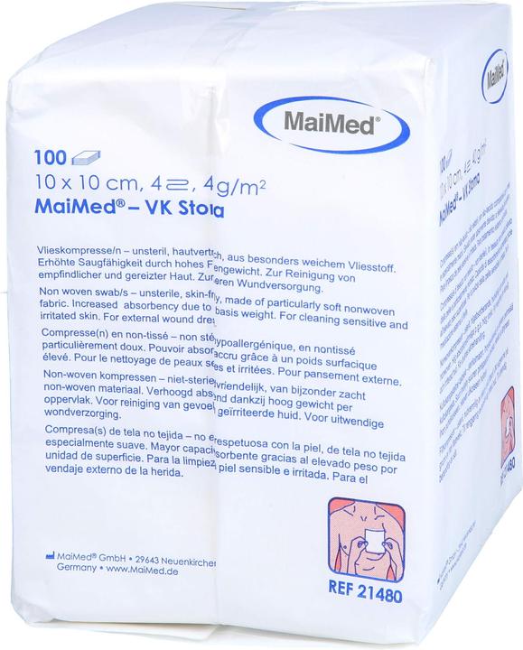 Produktbild MaiMed Vlieskompressen 10x10cm 4-fach unsteril 40g, 100 St KOM