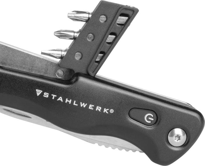 Actual product image Stahlwerk Multifunctional survival tool set with pocket knife LED torch
