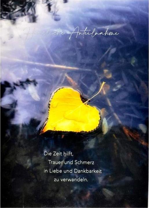 Produktbild ABC Trauerkarte Blatt im Wasser A5 (1 Stk.)