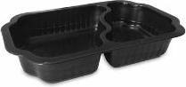 Produktbild MultiLine Bakke 2-rum Take Home 650/420 ml 250x159x45 mm PP Sort,300 stk/krt