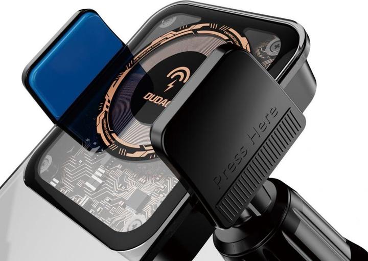 Actual product image Dudao F19 clamp car holder with 15W inductive charger - black