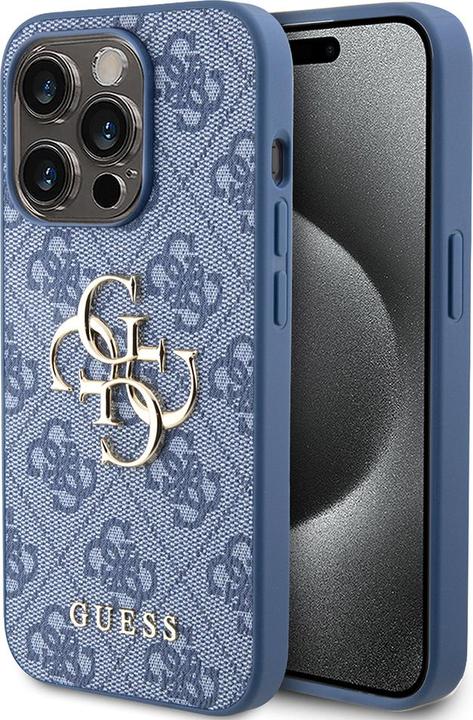 Image du produit Guess GUHCP15L4GMGBL iPhone 15 Pro 6.1" niebieski/blue hardcase 4G Big Metal Logo (Apple iPhone 15 Pro)