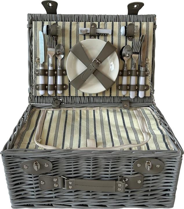 HTI-Living Picnic basket for 4 people Finie grey