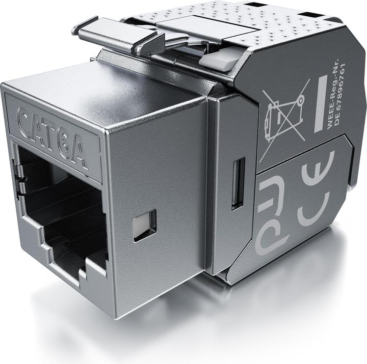 Actual product image Primewire Keystone module CAT.6a for LAN cable plug field-terminable, RJ-45 socket to network cable (Keystone module)