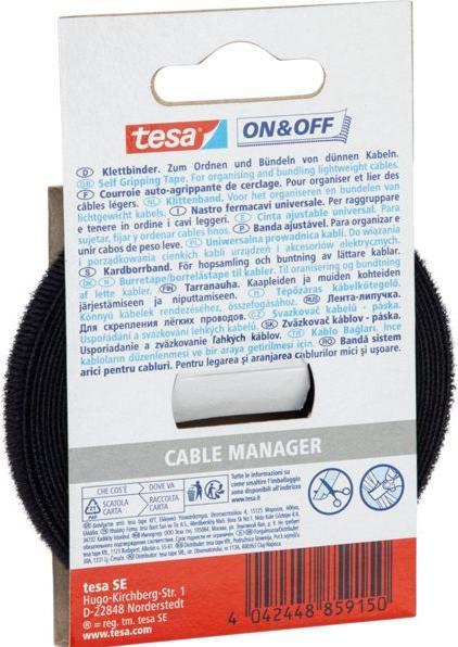 Actual product image tesa On & Off Cable Manager (Velcro cable ties, 5000 mm, 1 pcs.)